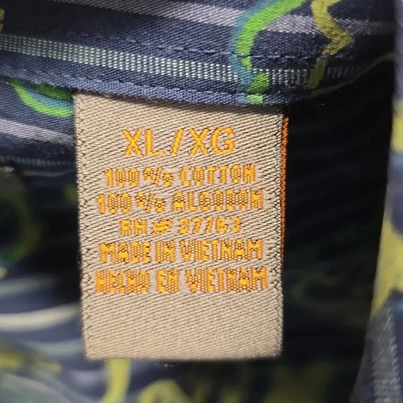 {John Henry} Men's Blue Striped Ivy Print Button-Down Shirt - Size XL - Picture 13 of 13